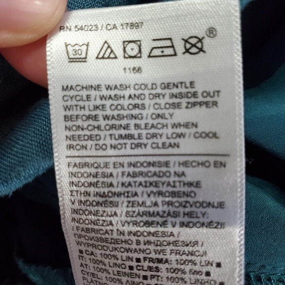 Athleta Womens Linen Wide Leg Pants Size 0 Teal‎ Cropped Beach Travel Resort - Picture 8 of 15